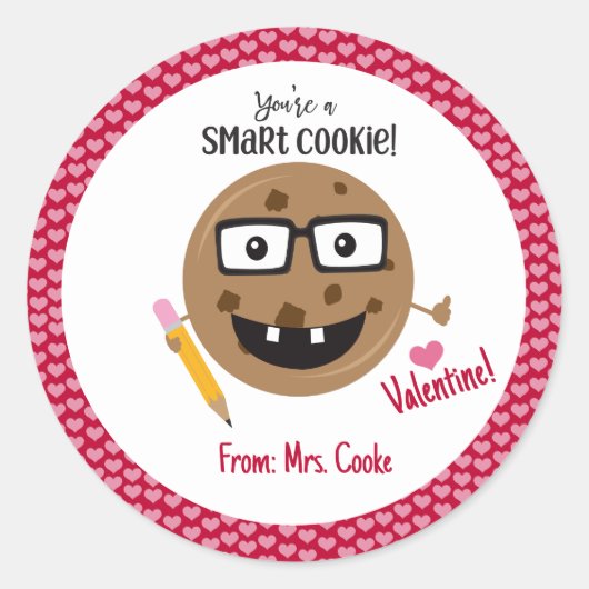 Sticker Rond Smart Cookie Salle de classe Nerd Enseignant Enfan (Devant)