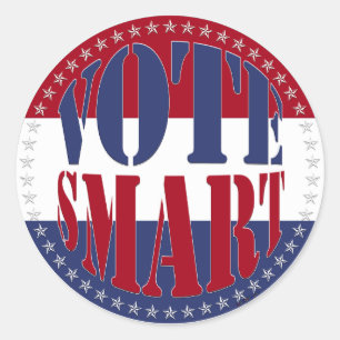 Sticker Rond SMART DE VOTE Rouge et Bleu