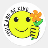Sticker Rond Smile and Be Kind Friendship (Devant)