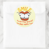 Sticker Rond Smile and the World Smile with You (Sac)