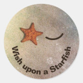 Sticker Rond Smile and Wink Starfish Cute (Devant)