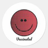 Sticker Rond Smile - Entièrement Vacciné - Vaccin Pro - Immune (Devant)