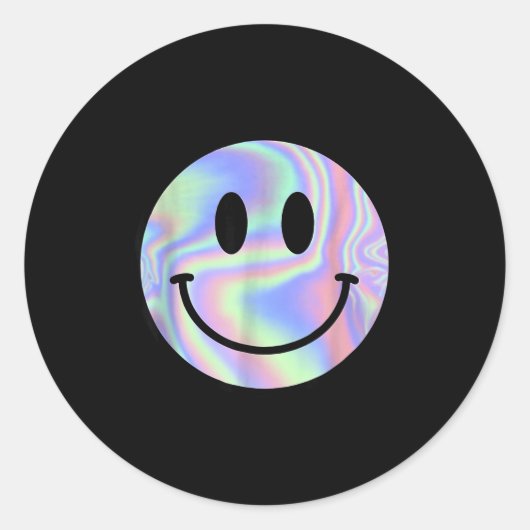 Sticker Rond Smile Face Shirt Happy Smiling Face Rave Edm Music (Devant)
