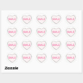 Sticker Rond SMILE Saint Valentin Candy Coeur Saint Valentin Am (Feuille)