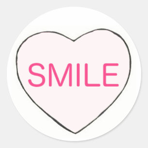 Sticker Rond SMILE Saint Valentin Candy Coeur Saint Valentin Am