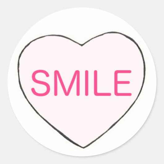 Sticker Rond SMILE Saint Valentin Candy Coeur Saint Valentin Am (Devant)