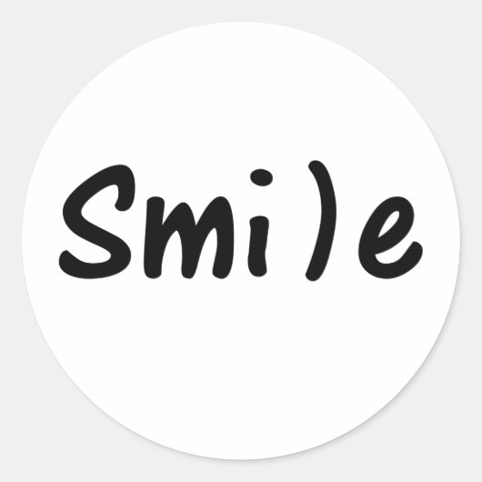 Sticker Rond Smile Smile Happy Word Image (Devant)