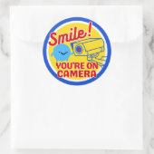 Sticker Rond Smile Vous Êtes Sur Caméra (Sac)