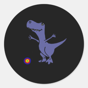 Sticker Rond SmileteesHob Funny Trex Dinosaure Jouer Yoyo