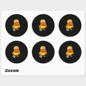 Sticker Rond Smiletodays Funny Duck Jouer au golf (Feuille)