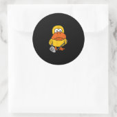 Sticker Rond Smiletodays Funny Duck Jouer au golf (Sac)