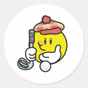 Sticker Rond Smiley Golf
