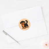 Sticker Rond Smiley Rottweiler Pup – Cute Cartoon (Enveloppe)
