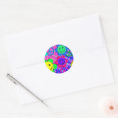 Sticker Rond Smilies de fleurs de paix (Enveloppe)