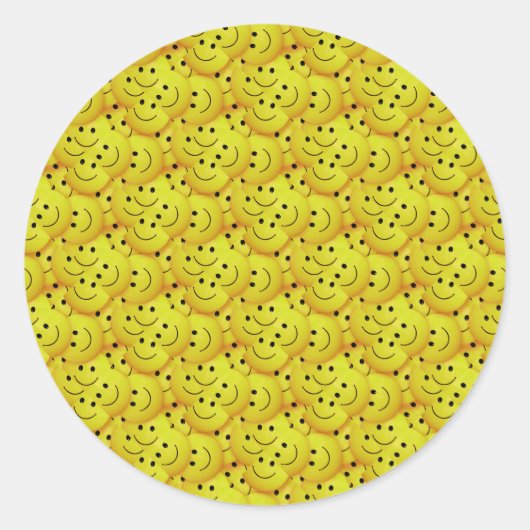 Sticker Rond Smiling Faces (Devant)