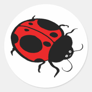 Sticker Rond Smiling Ladybug -