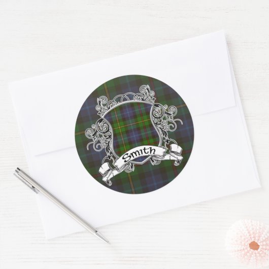 Sticker Rond Smith Tartan Shield (Enveloppe)