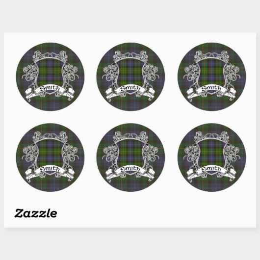 Sticker Rond Smith Tartan Shield (Feuille)