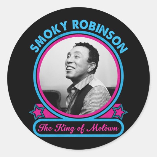 Sticker Rond Smokey Robinson Le Roi De Motown (Devant)