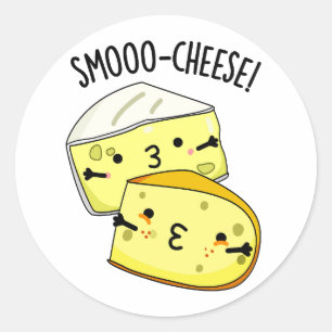 Sticker Rond Smoo-cheese Funny Cheese Pun