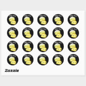Sticker Rond Smoo-cheese Funny Cheese Pun Dark BG (Feuille)