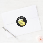 Sticker Rond Smoo-cheese Funny Cheese Pun Dark BG (Enveloppe)