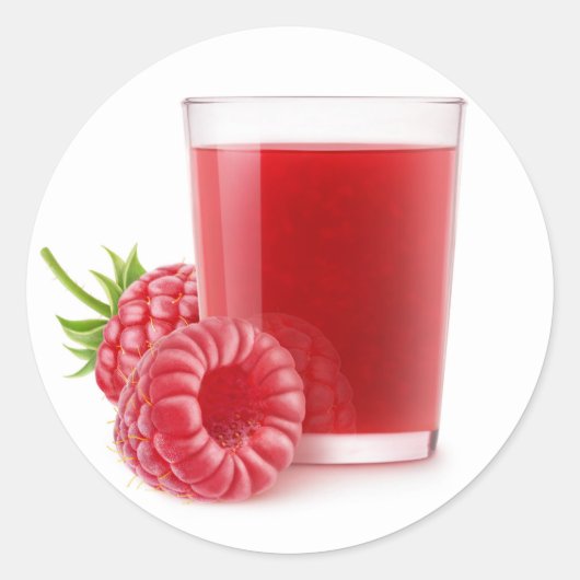 Sticker Rond smoothie framboise (Devant)