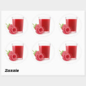 Sticker Rond smoothie framboise (Feuille)