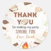 Sticker Rond S'more Fun Camping Anniversaire de enfant (Devant)