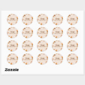 Sticker Rond S'more Love Fall Baby shower de camping rustique (Feuille)