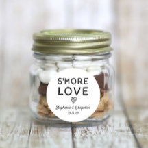 S'more Love Heart Black White Rustic Mariage