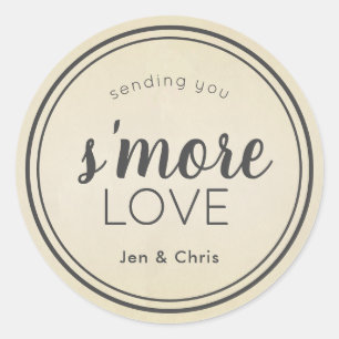 Sticker Rond S'more Love Kraft Papier Mariage Faveur