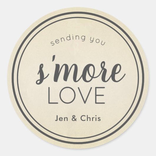 Sticker Rond S'more Love Papier Kraft Faveur de Mariage (Devant)
