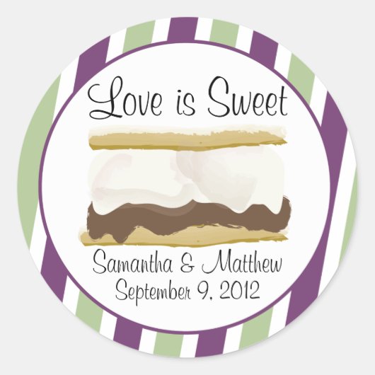 Sticker Rond Smores Favor - L'amour est doux (Devant)
