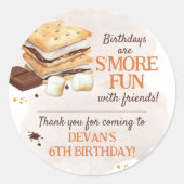 Sticker Rond S'mores fête d'anniversaire (Devant)