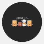 Sticker Rond Smores Group Hug Shirt Camping Campfire Marshmallo (Devant)