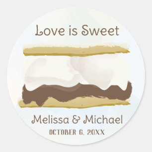 Sticker Rond Smores Love Is Sweet Wedding