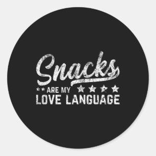 Sticker Rond Snacks Is My Love Langue Saint Valentin Alimentati