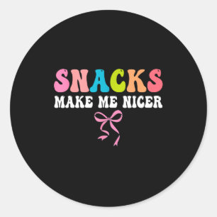 Sticker Rond Snacks, me rendent plus gentil, mignon, amateur de