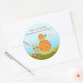 Sticker Rond Snail Anniversaire Fête merci note (Enveloppe)