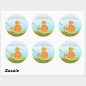 Sticker Rond Snail Anniversaire Fête merci note (Feuille)