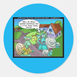 Sticker Rond Snail Ventes Immobilières Drôle Cadeaux et Objets 