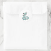 Sticker Rond Snake as Cook avec Chef casquette (Sac)