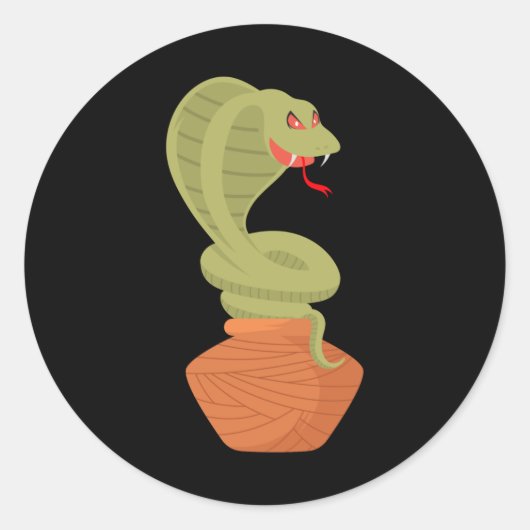 Sticker Rond Snake Cobra serpents animal reptile animal python (Devant)