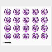 Sticker Rond SNAKE DRAGON, blanc, améthyste pourpre, rubis roug (Feuille)
