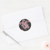 Sticker Rond Snakes and  peach roses (Enveloppe)