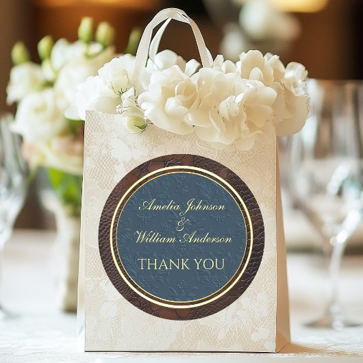 Sticker Rond Snakeskin Cuir Victorien Mariage Brown Victorien F