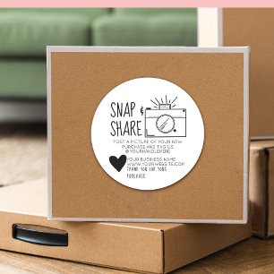 Sticker Rond Snap and Share Camera Heart Social Media Business