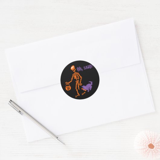 Sticker Rond Snap Skeleton (Enveloppe)