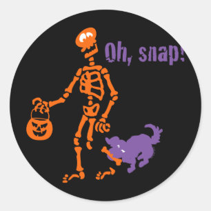 Sticker Rond Snap Skeleton
